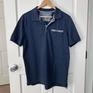 Banana Republic Men's Navy Blue Heather Polo Shirt Pocket Size L